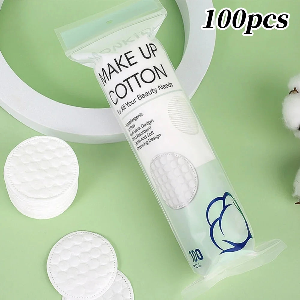 100/200pcs Soft Round Cotton Pad - Daily Facial Cleaning Makeup Removal