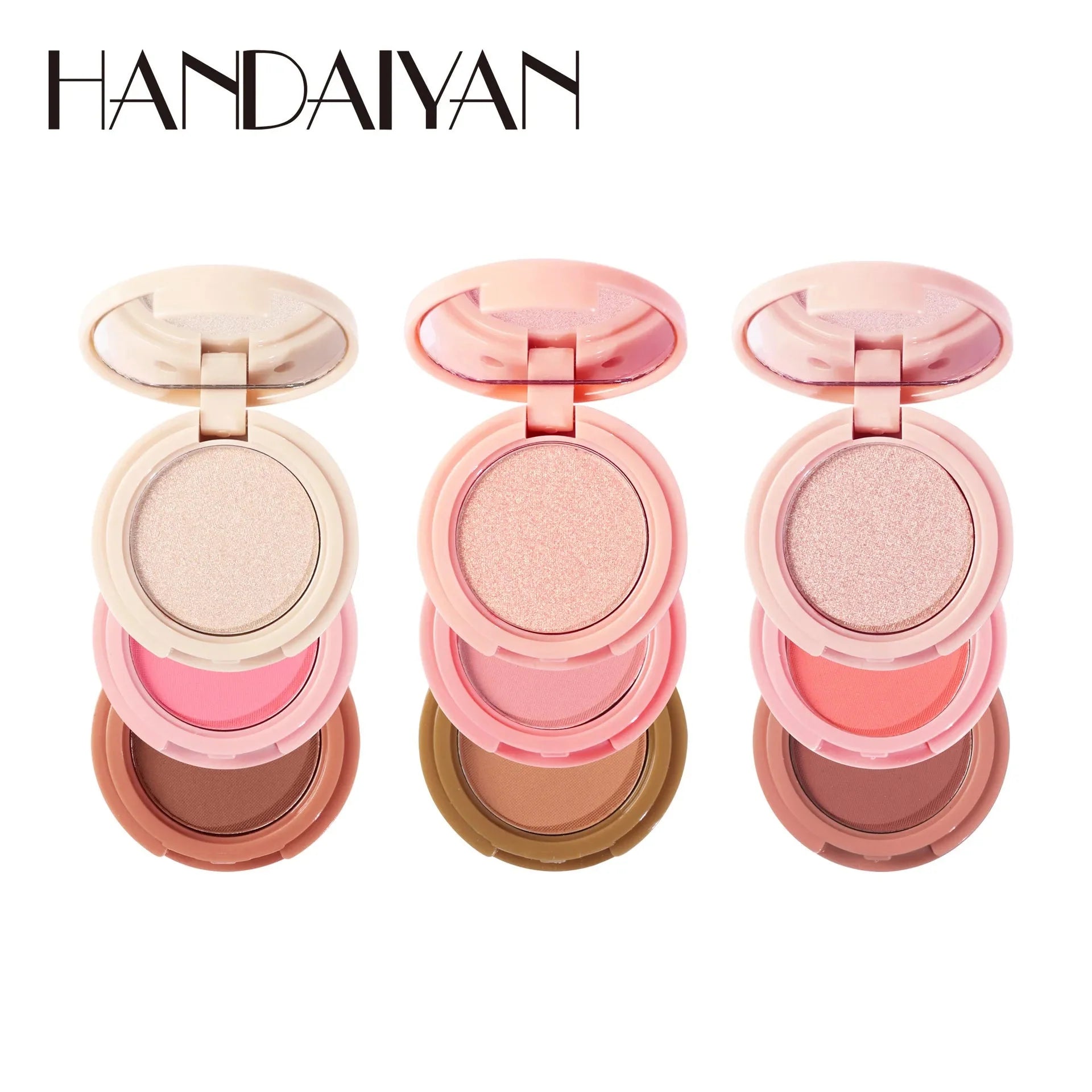 3 in 1 Matte Highlighter Contouring Blush Palette Pearly Shiny Eyeshadow Multifunctional Face Makeup Palette Female Cosmetic