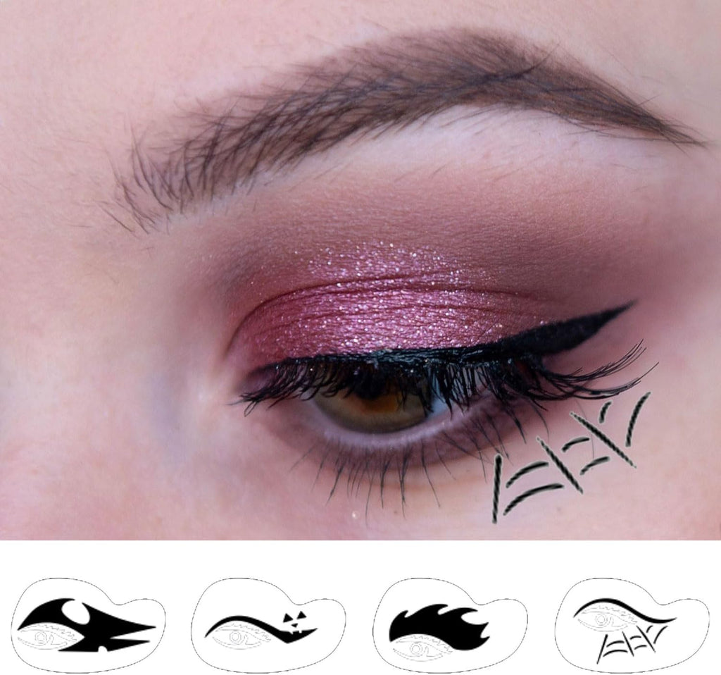 Eye Makeup Hollow Out Painting Template Quick Make-Up Stencils Eyeliner Molds Makeup Tool with a Variety of Shapes Eyeliner Stencil Pads Eyeshadow Applicators