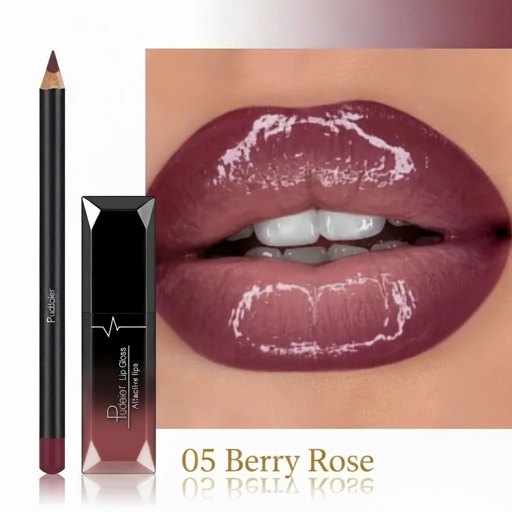 Ombre Lip Kit: Nude Shades Lip Liner + Lip Gloss