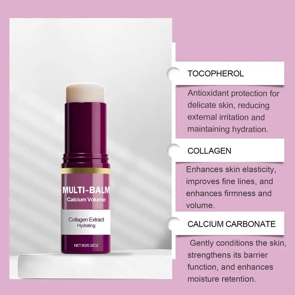 1/2/3PCS Calcium Volume Multi Balm Stick,Collagen Moisturing Stick Face Cream