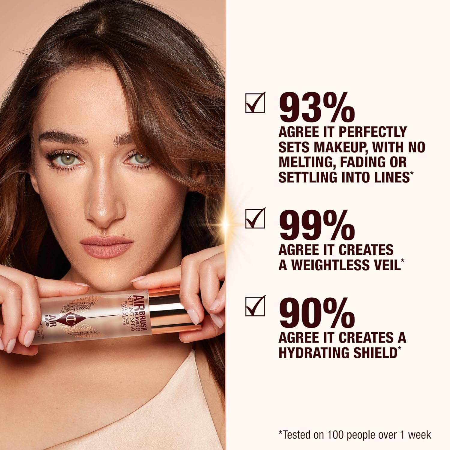 Charlotte Tilbury Airbrush Flawless Setting Spray - Ultra-Fine Hydrating Mist to Prime & Set Makeup up to 16Hr – Soothes and Blurs Skin, Waterproof, Wedding Makeup