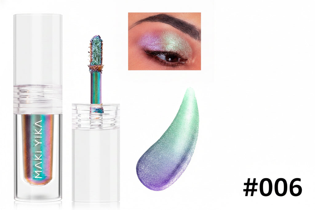 Glitter Liquid Eyeshadow Chameleon Metallic Eyeshadow Multicolor Shifting Long Lasting Multichrome Holographic Eye Topper Glitters (#6 Aurora)