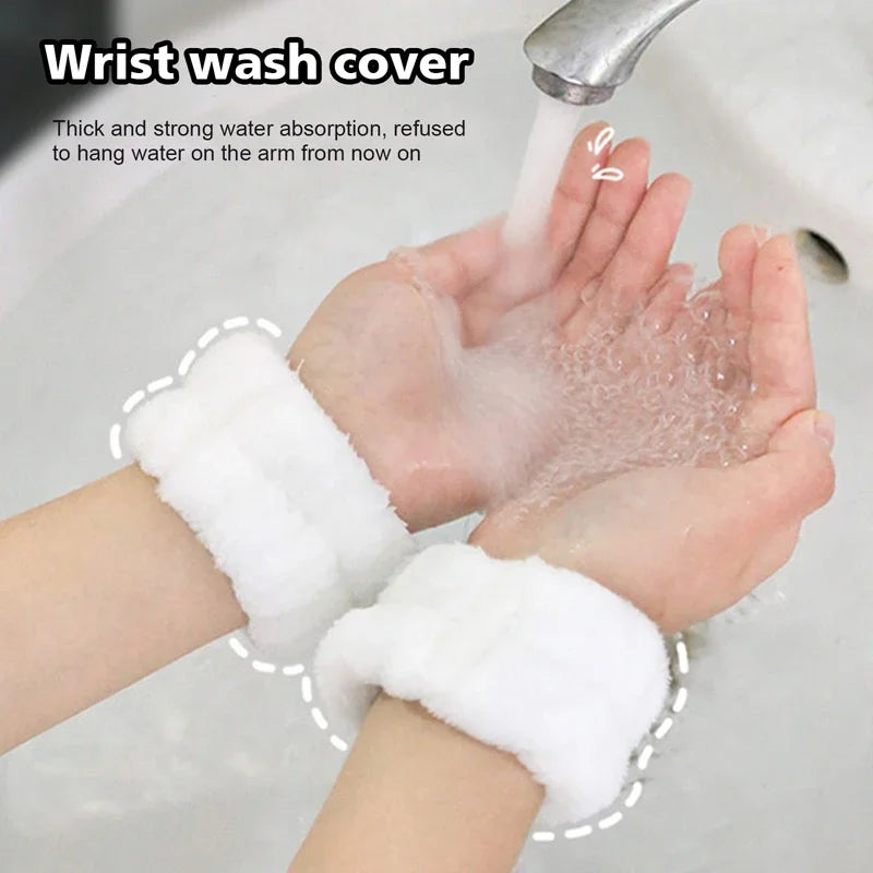 Face Wash Wristband Fleece Skincare  Band Wrist Cuffs