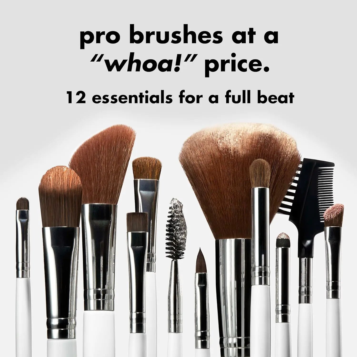 12pc Makeup Brushes Set, Pro-Full-Face Application