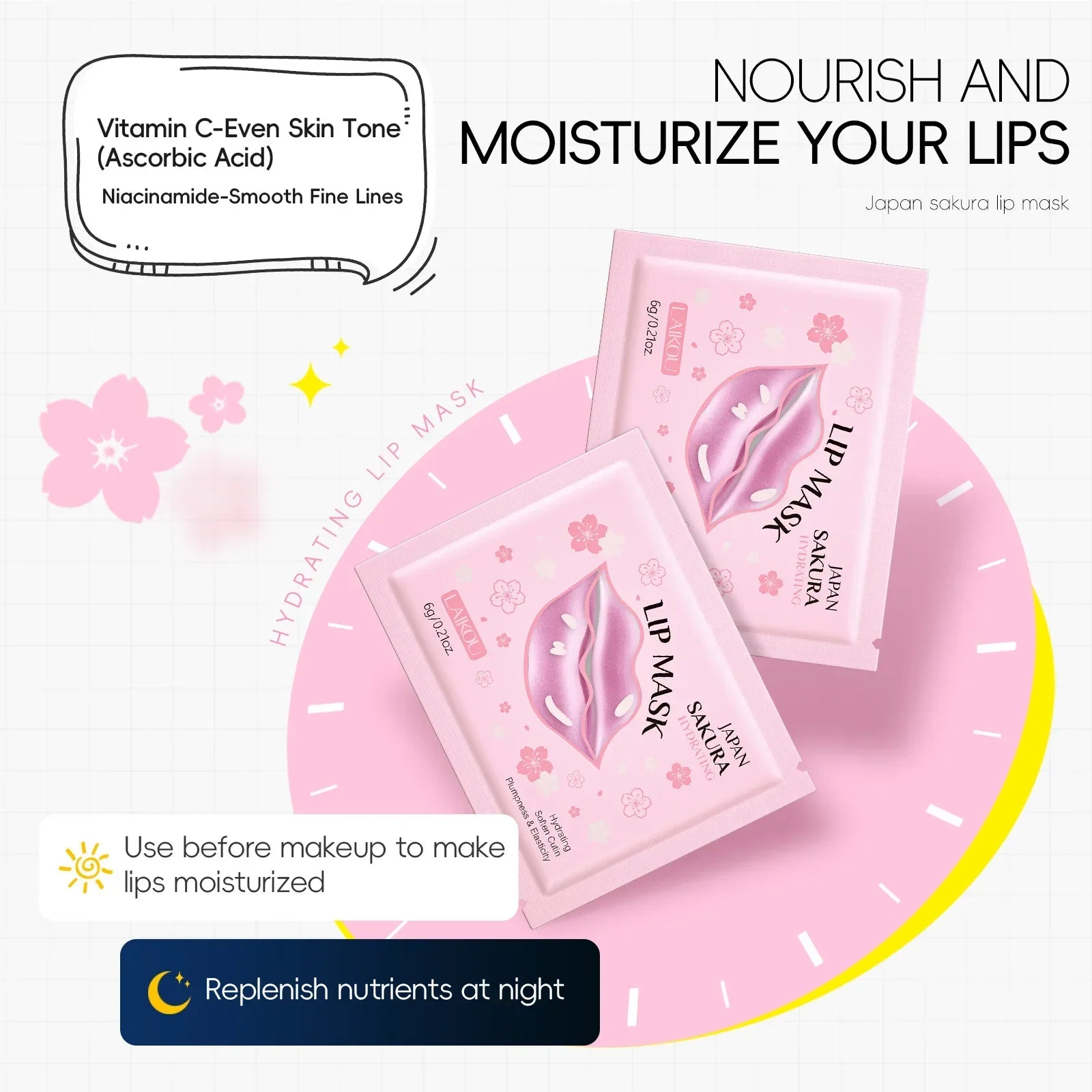 LAIKOU Lip Care Mask Moisturizing Hydrating Repair Patches