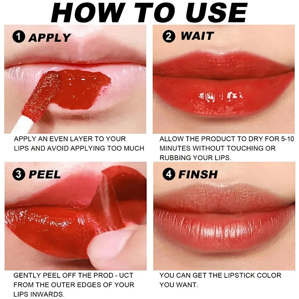 Peel-Off Lip Gloss - Long-wearing Waterproof Formula
