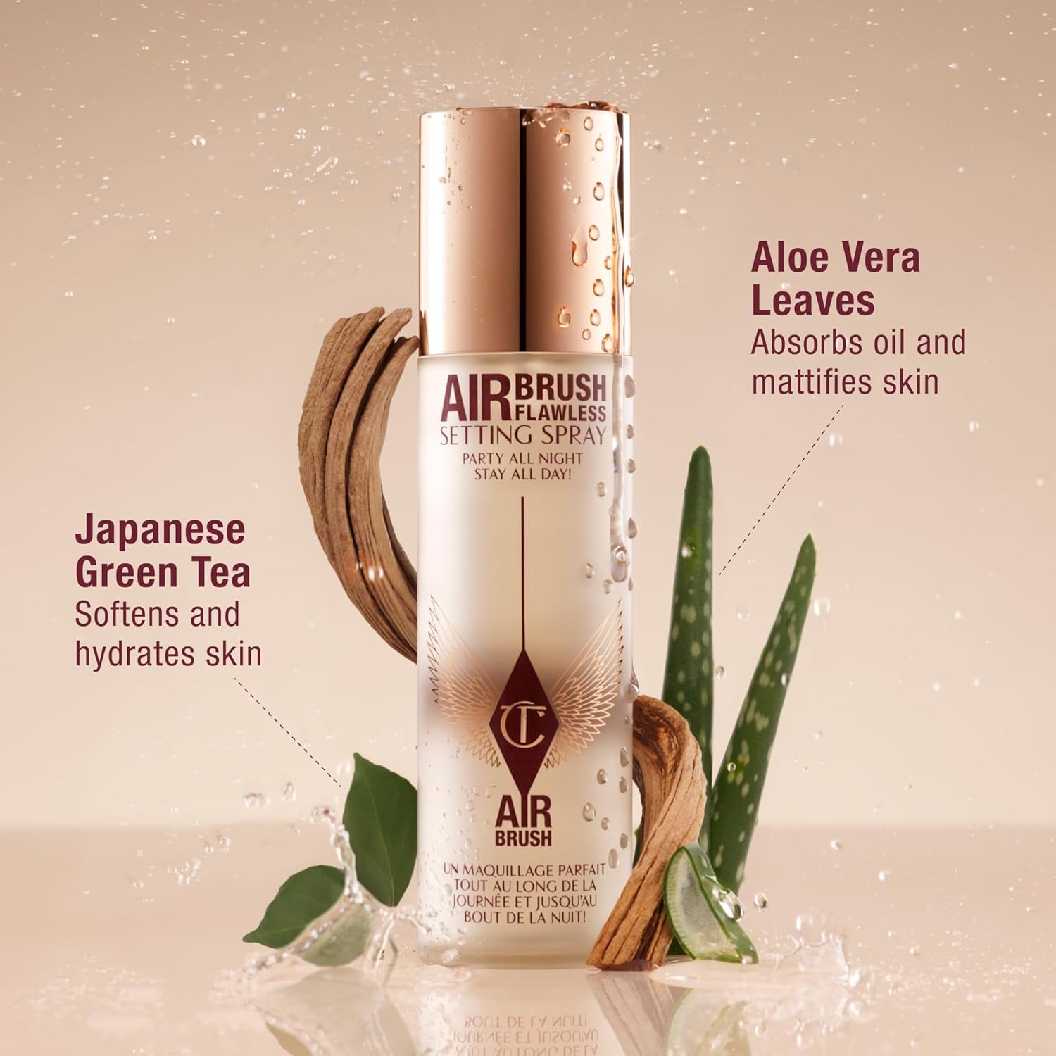 Charlotte Tilbury Airbrush Flawless Setting Spray - Ultra-Fine Hydrating Mist to Prime & Set Makeup up to 16Hr – Soothes and Blurs Skin, Waterproof, Wedding Makeup