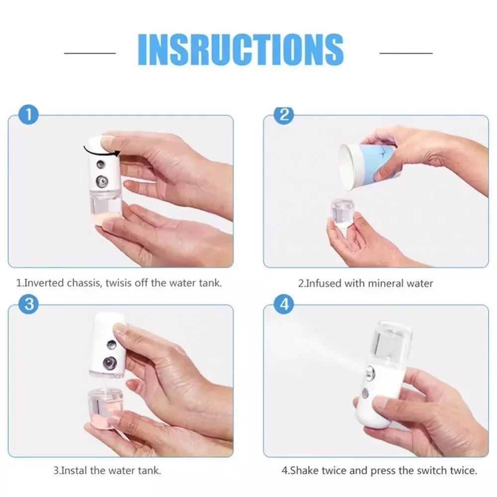 Facial Mister Sprayer Portable Nano Mist Sprayer for Eyelash / Face Hydrating / Daily Makeup