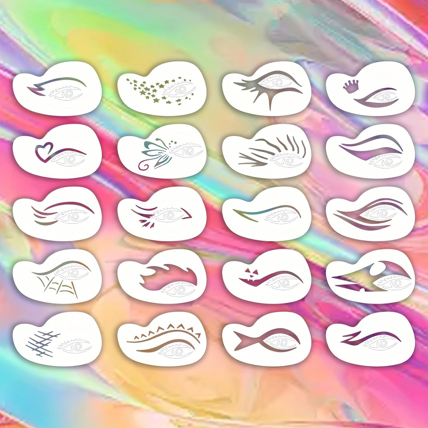 Eye Makeup Hollow Out Painting Template Quick Make-Up Stencils Eyeliner Molds Makeup Tool with a Variety of Shapes Eyeliner Stencil Pads Eyeshadow Applicators