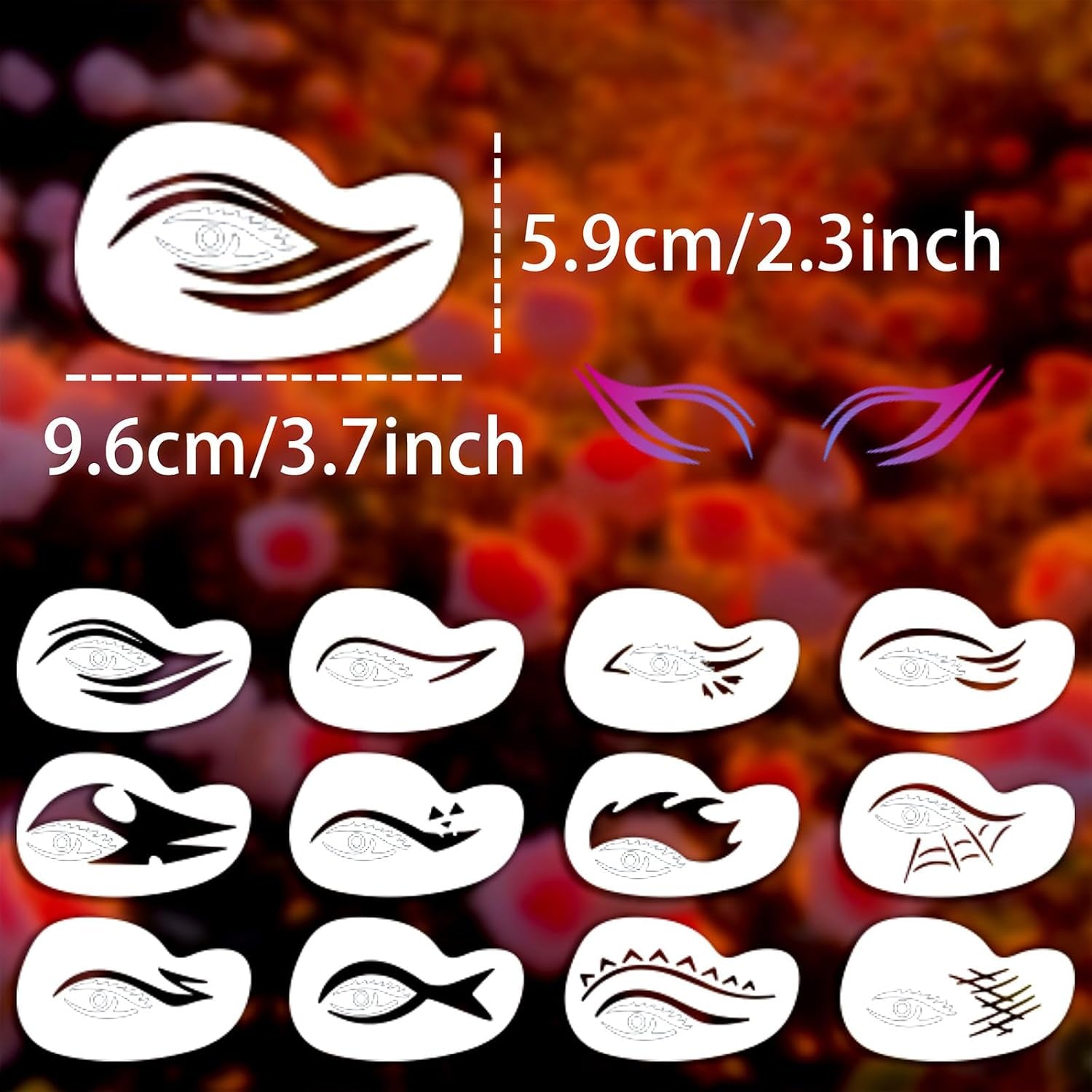 Eye Makeup Hollow Out Painting Template Quick Make-Up Stencils Eyeliner Molds Makeup Tool with a Variety of Shapes Eyeliner Stencil Pads Eyeshadow Applicators