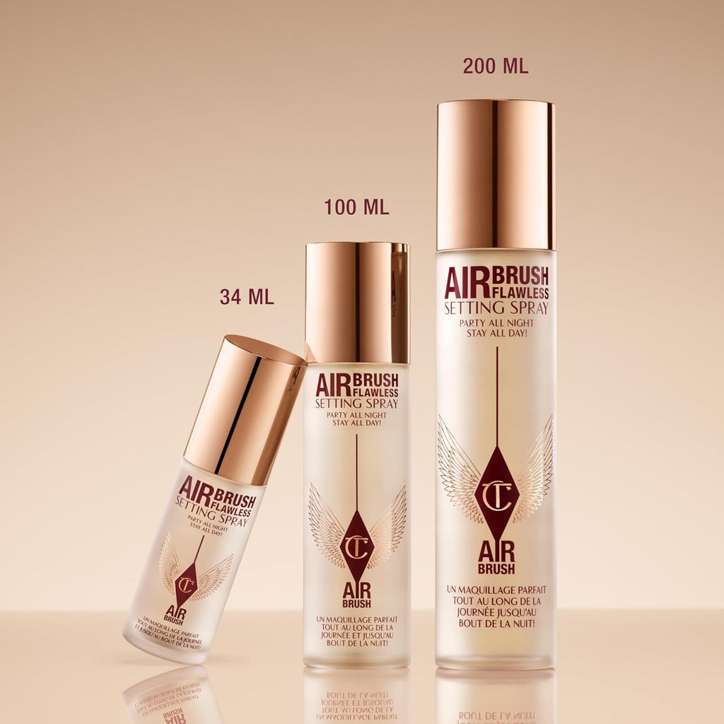 Charlotte Tilbury Airbrush Flawless Setting Spray - Ultra-Fine Hydrating Mist to Prime & Set Makeup up to 16Hr – Soothes and Blurs Skin, Waterproof, Wedding Makeup