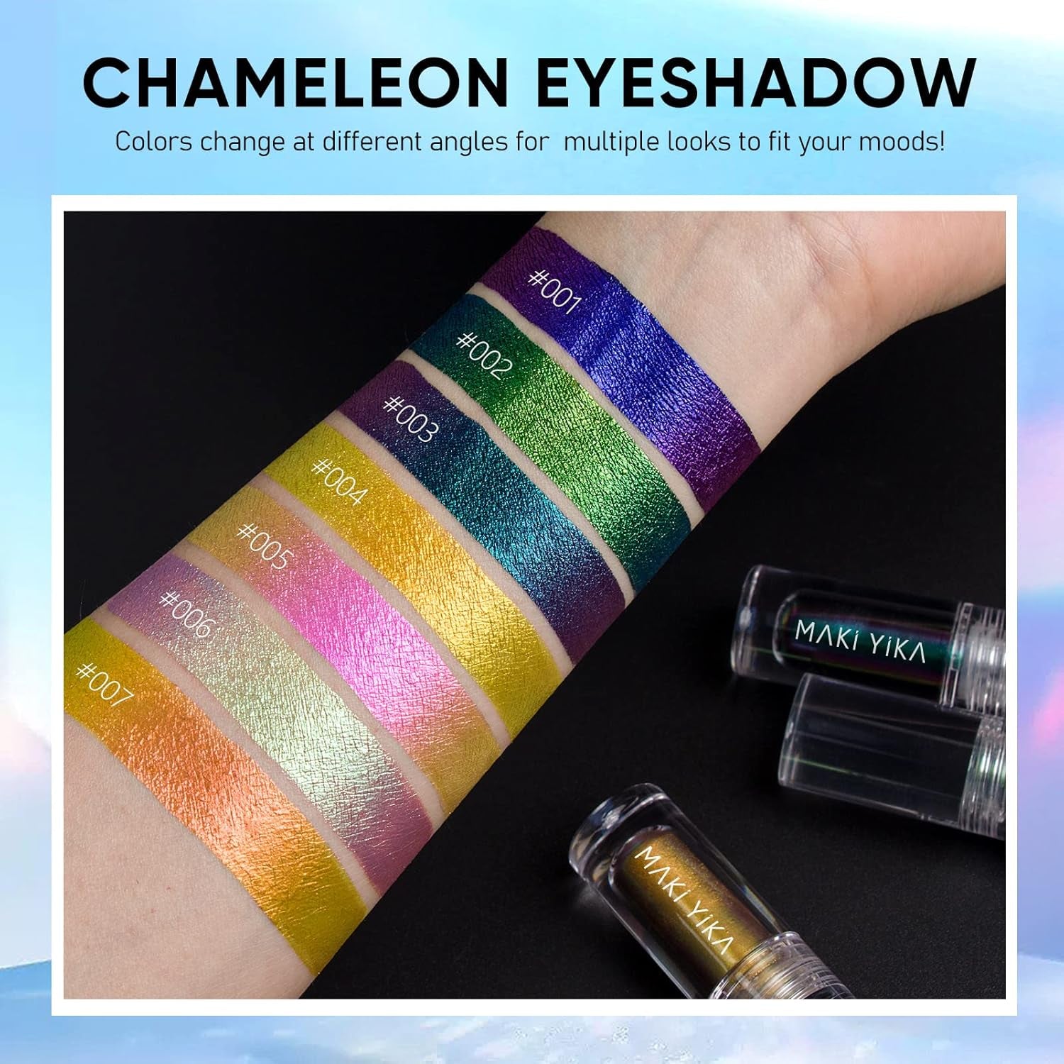 Glitter Liquid Eyeshadow Chameleon Metallic Eyeshadow Multicolor Shifting Long Lasting Multichrome Holographic Eye Topper Glitters (#6 Aurora)