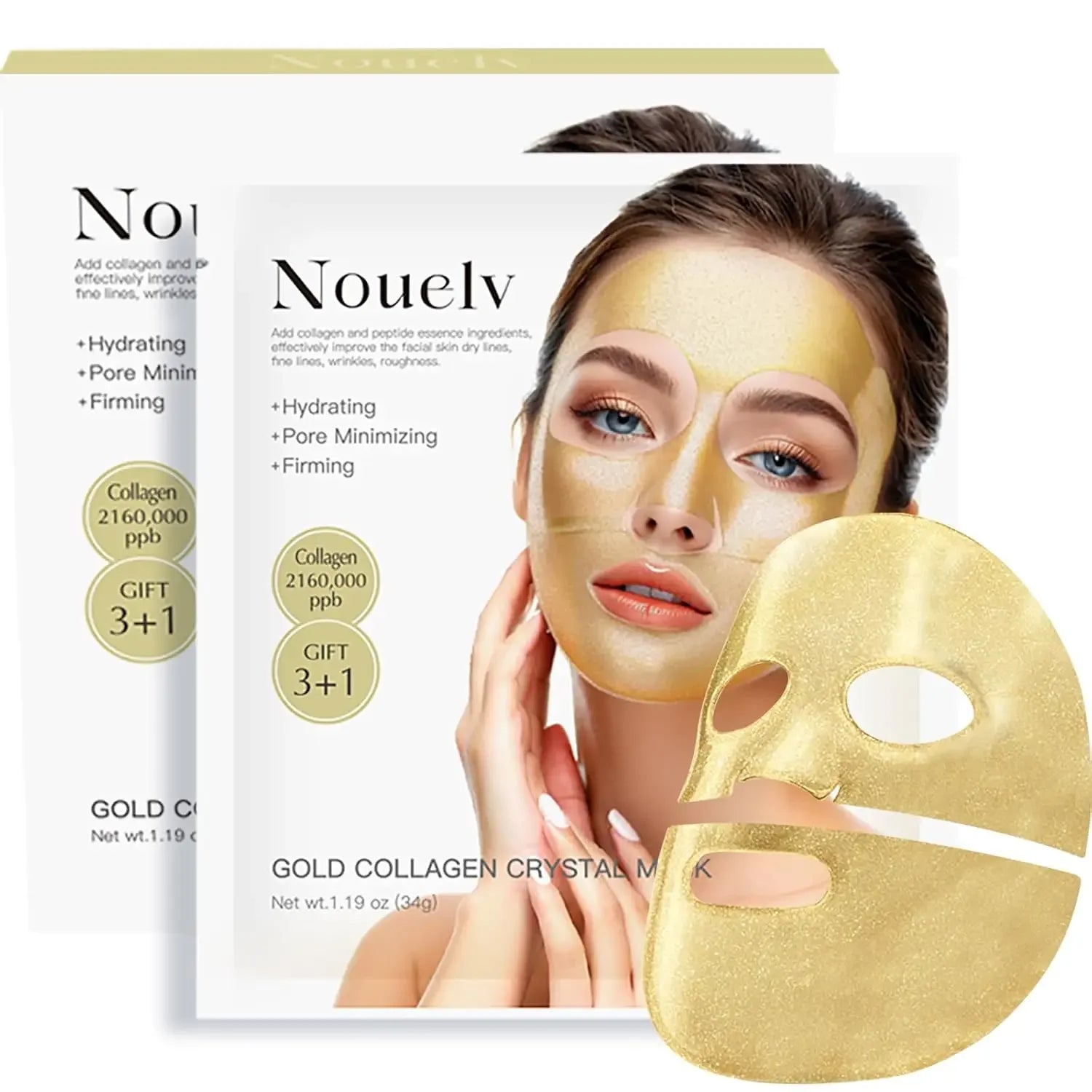 24K Gold Bio Collagen Face Mask, Hydrating Bio Collagen Mask Overnight Collagen Mask Hydrating Collagen Real Deep Mask Skin Care