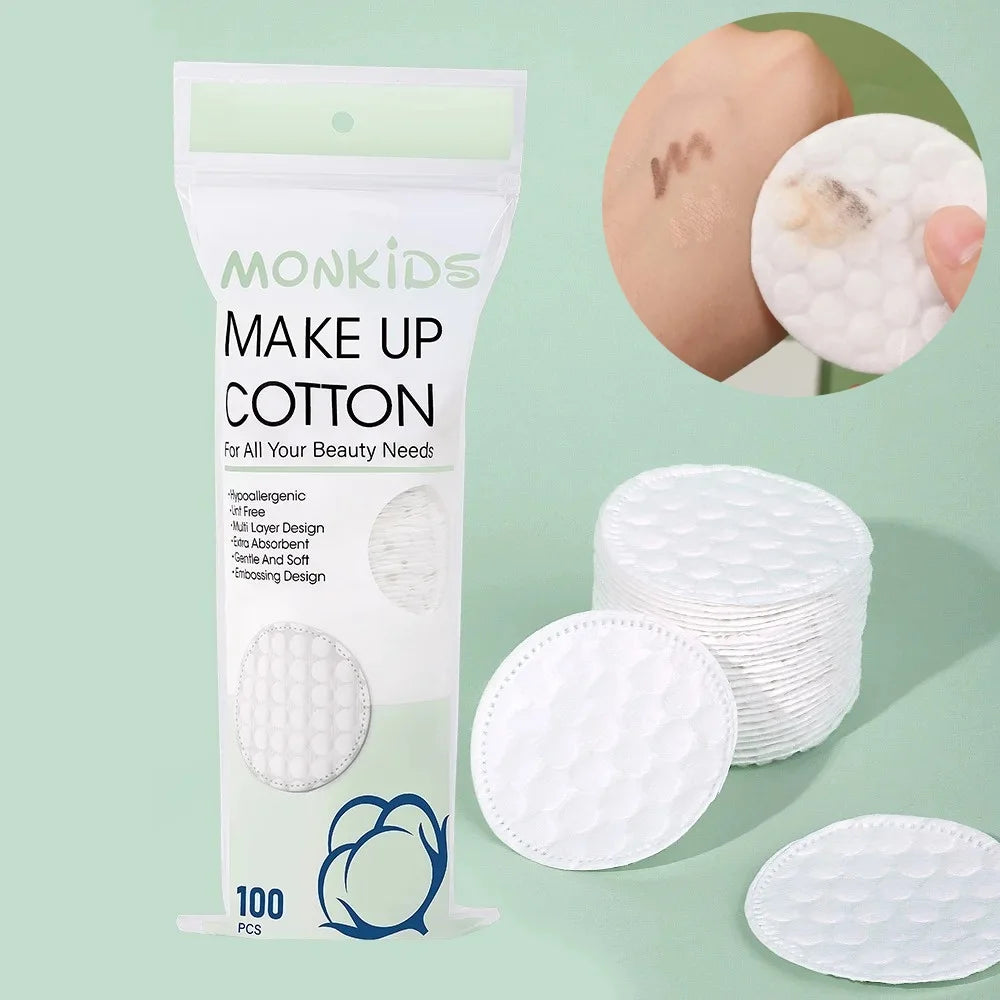 100/200pcs Soft Round Cotton Pad - Daily Facial Cleaning Makeup Removal